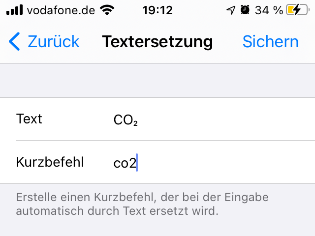 Textersetzung in iOS